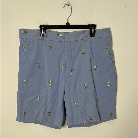 J.McLaughlin Men’s Blue Martini Embroidered Chino Shorts - Picture 1 of 4
